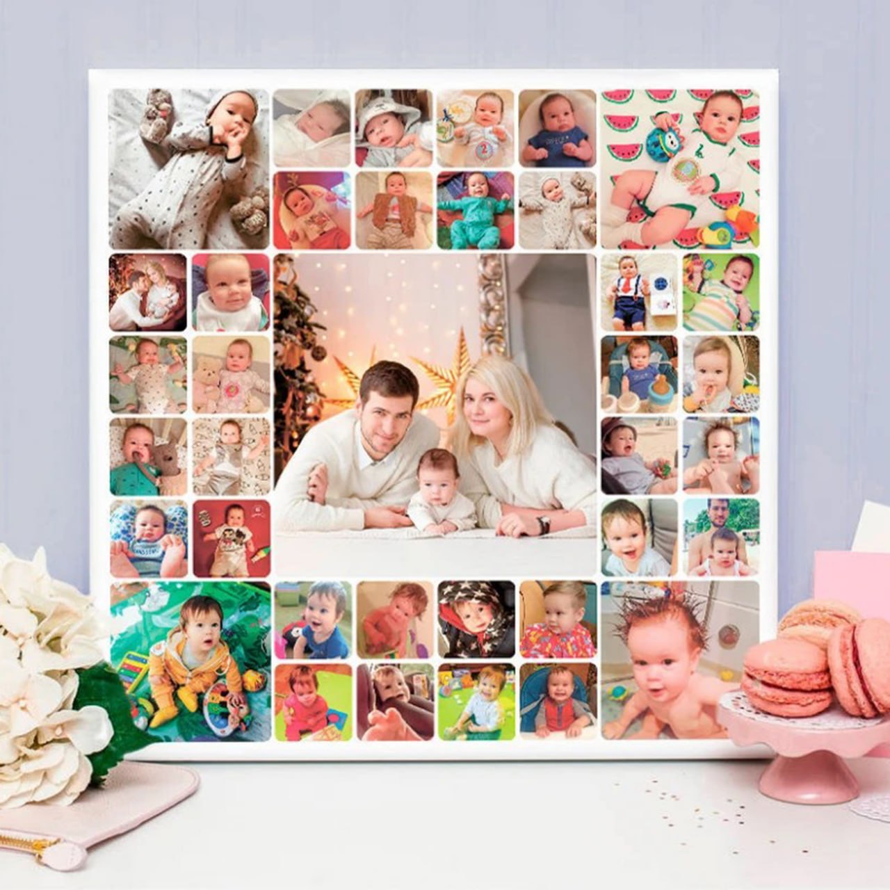 Печать коллажа на холсте